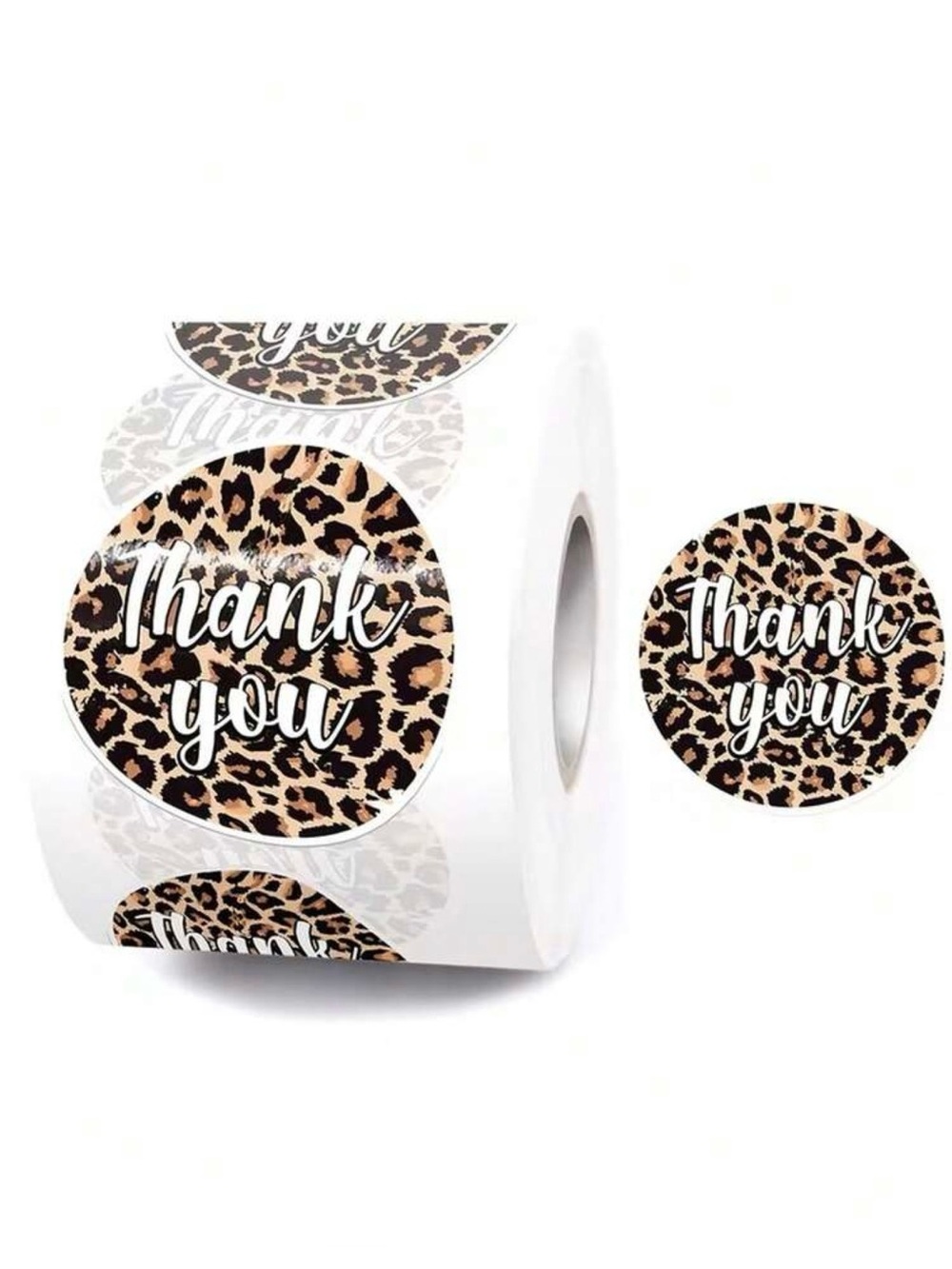 Thank You Leopard Print Sticker Roll